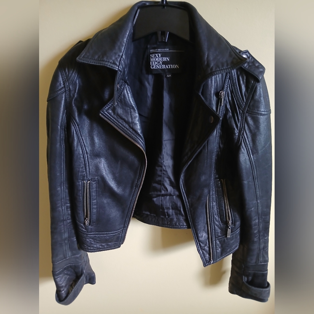 URBAN BEHAVIOUR Women's Black Real Leather Jacket SZ S
